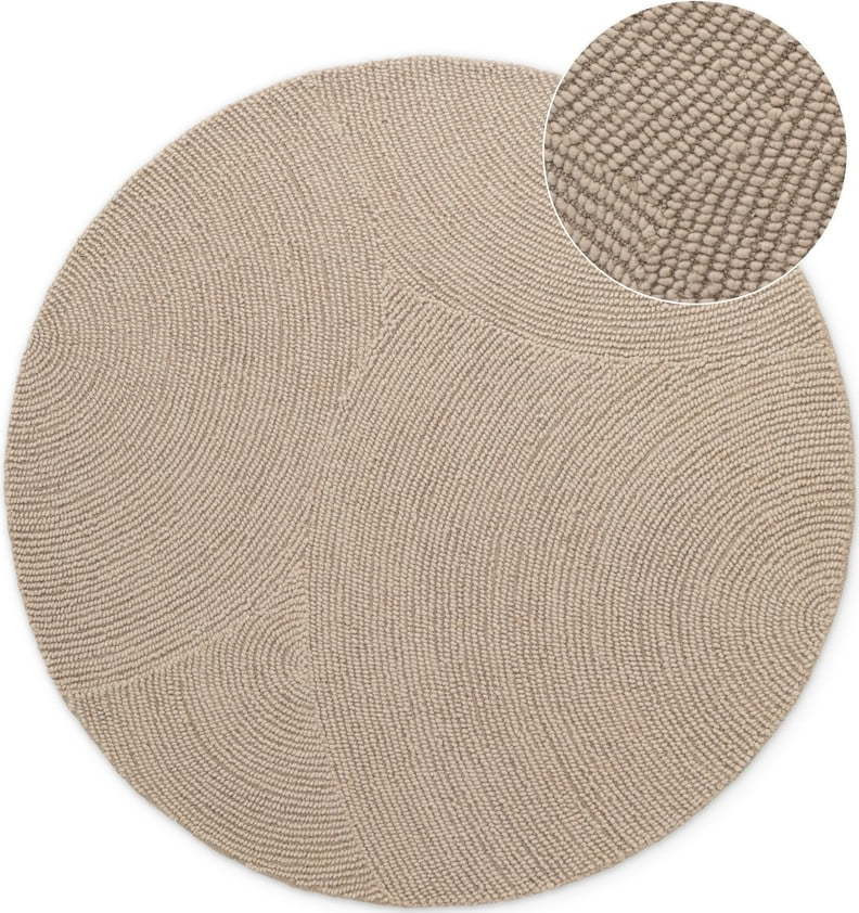 Béžový ručně tkaný vlněný kulatý koberec ø 200 cm Eleni Light Beige – Hanse Home