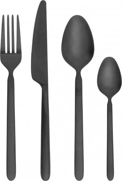 Černý nerezový příbor 16 ks Stella – Blomus
