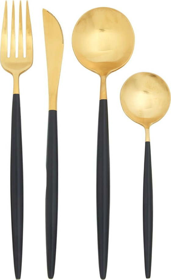 Nerezový příbor v černo-zlaté barvě 16 ks Avie – Premier Housewares