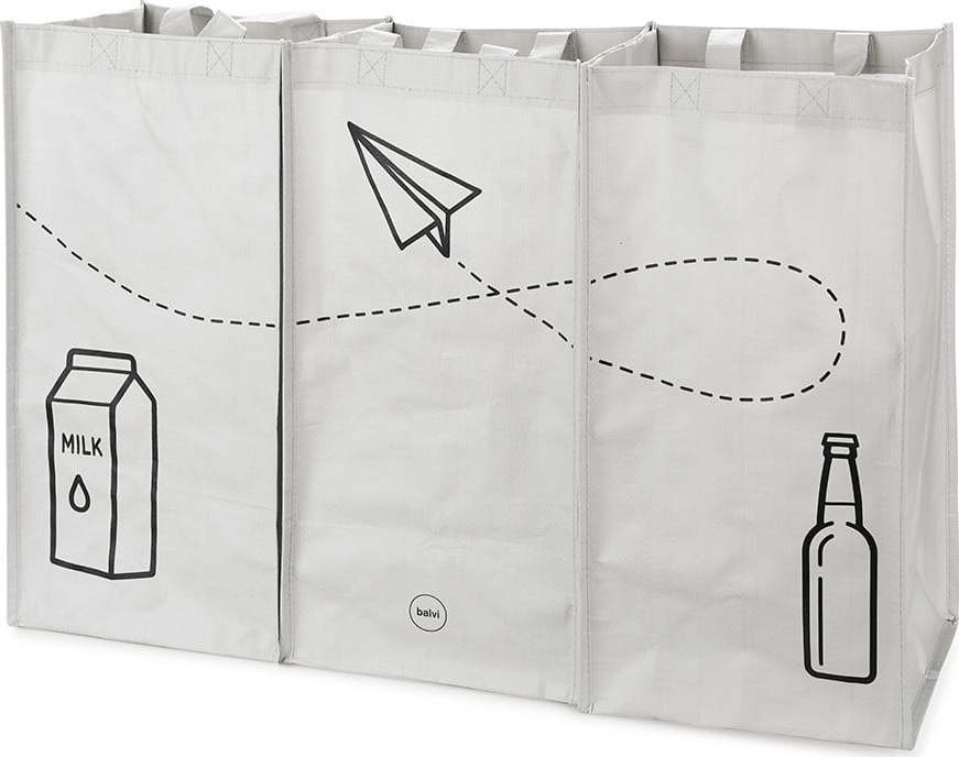 Bílé plastové tašky na tříděný odpad v sadě 3 ks 3x20 l Tidy Trash – Balvi