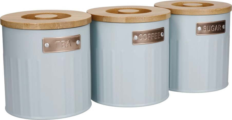 Ocelové dózy na kávu/sypaný čaj v sadě 3 ks – Kitchen Craft