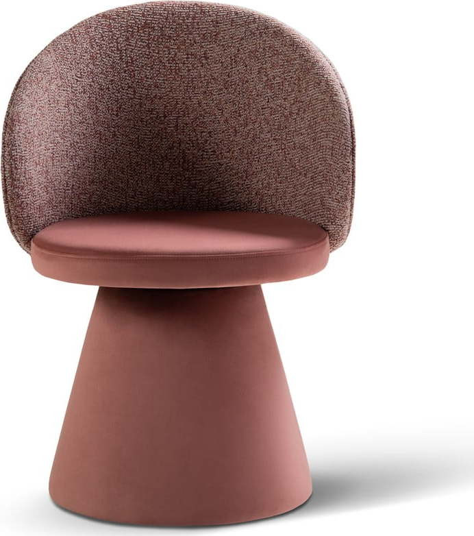 Růžové křeslo z textilie bouclé Inez – Micadoni Home