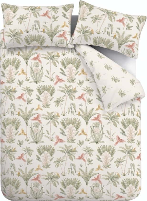 Béžové povlečení na dvoulůžko 200x200 cm Paradiso Palm – Catherine Lansfield