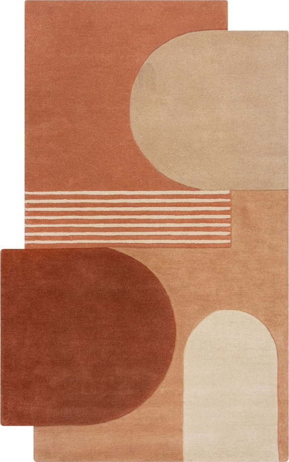 Ručně tkaný vlněný koberec v terakotové barvě 120x180 cm Lozenge Terracotta – Flair Rugs