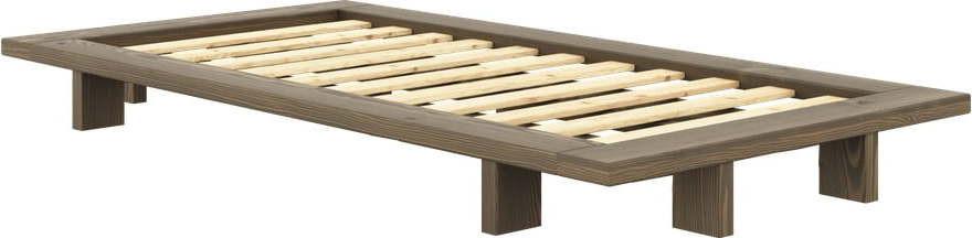 Hnědá jednolůžková postel z borovicového dřeva s roštem 90x200 cm Japan – Karup Design