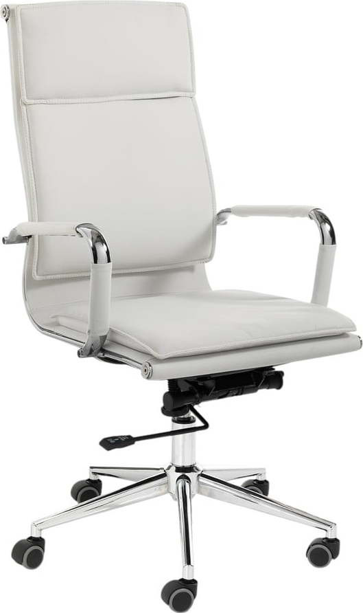 Bílá kancelářská židle z imitace kůže Premier – Tomasucci