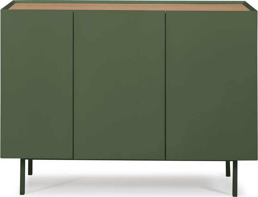 Zelená nízká komoda v dekoru dubu 110x85 cm Arista – Teulat