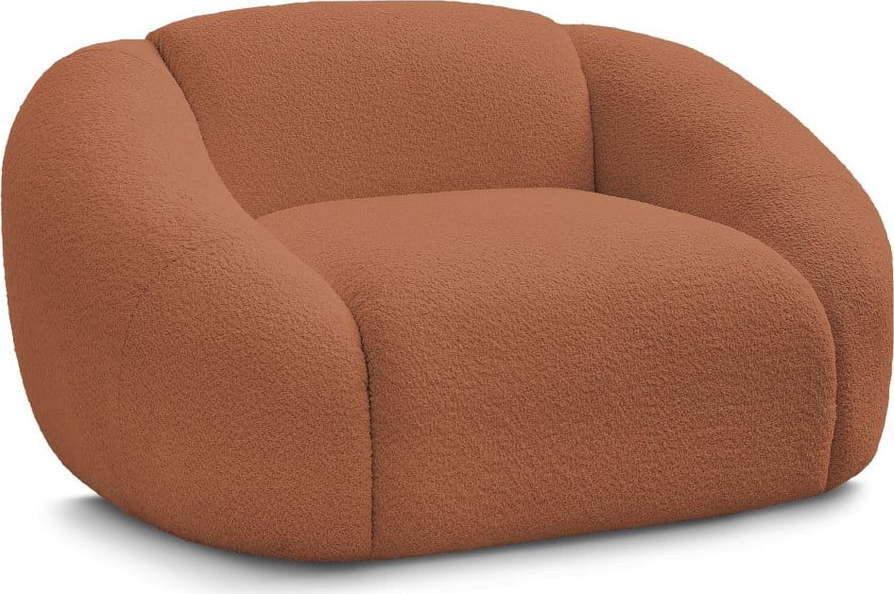 Oranžové křeslo z textilie bouclé Tina – Bobochic Paris