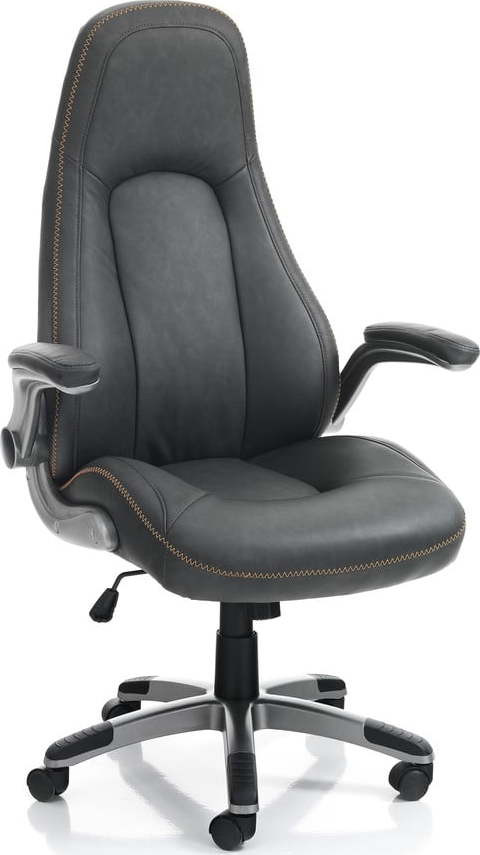 Antracitová kancelářská židle z imitace kůže Riverside – Tomasucci