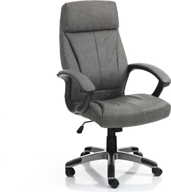 Tmavě šedá kancelářská židle z imitace kůže Rye – Tomasucci