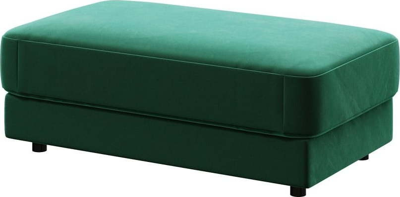 Tmavě zelená sametová podnožka Devichy Laure, 112 x 60 cm