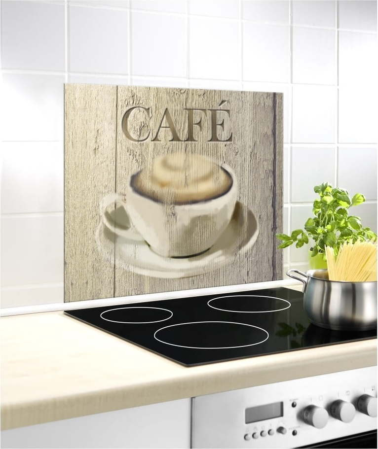 Kryt na zeď u sporáku z tvrzeného skla 60x50 cm Café – Wenko