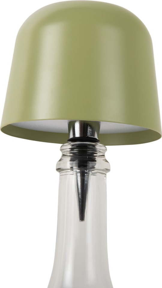 Zelená LED stolní lampa na lahev s kovovým stínidlem (výška 13 cm) Cone Hat LED – Leitmotiv