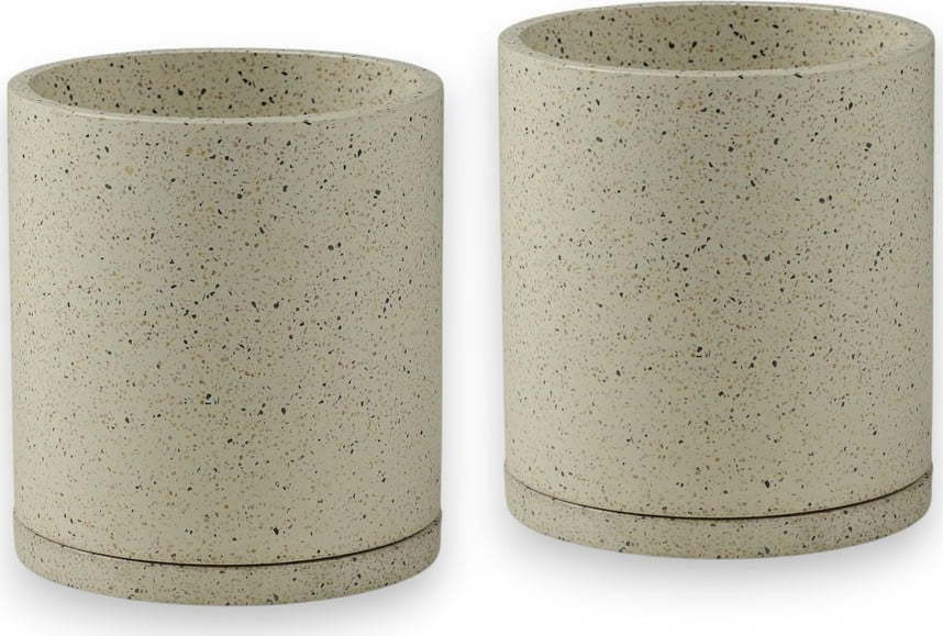 Sada 2 bílých květináčů Bonami Selection Terrazzo, ø 26 cm