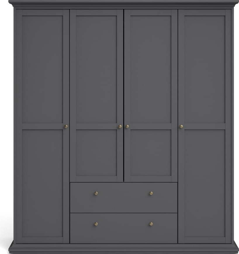 Šedá šatní skříň 181x201 cm Paris – Tvilum