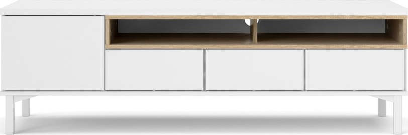 Bílý TV stolek 156x48x48 cm Roomers – Tvilum
