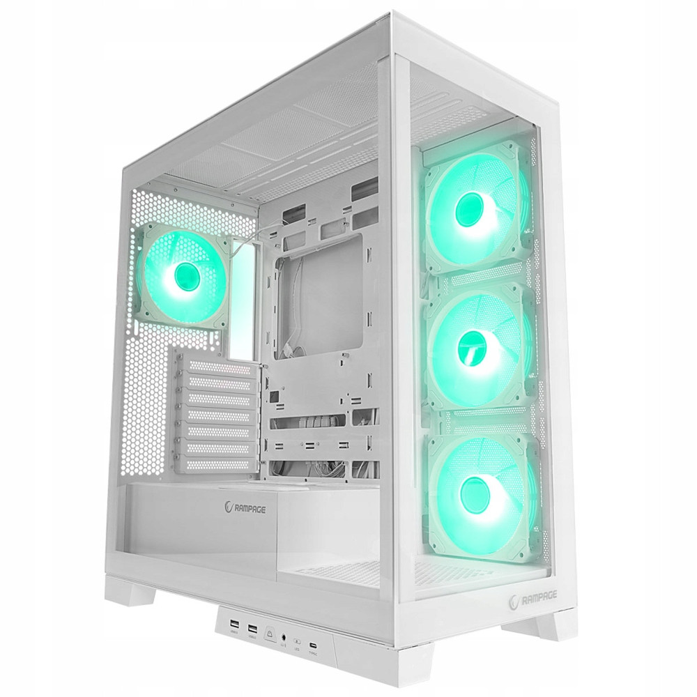 Rampage Hydra V2 Pc skříň akvária 4x ventilátor Argb bílá