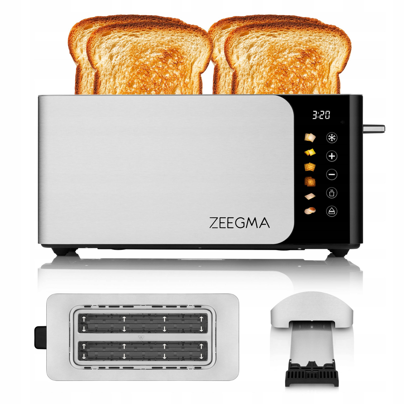 Toustovač Sendvičovač 4 Topinkovače 1500W Dotykový Led Topinkovač