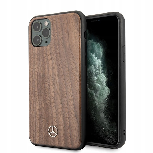 Pouzdro pro iPhone 11 Pro Mercedes Wood Line Ořechové