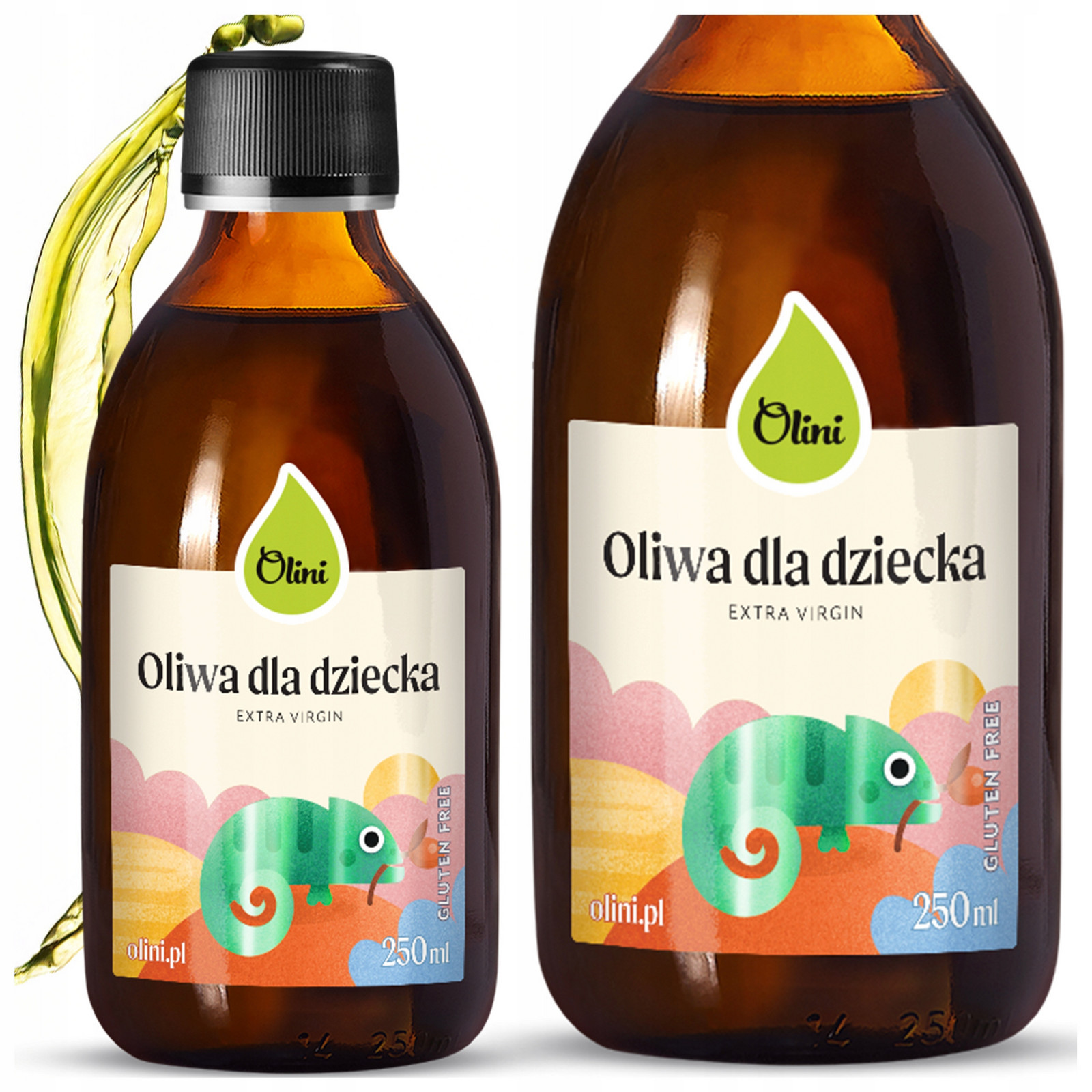 Dětský olivový olej Olini 250 ml Lisovaný za studena, Nerafinovaný