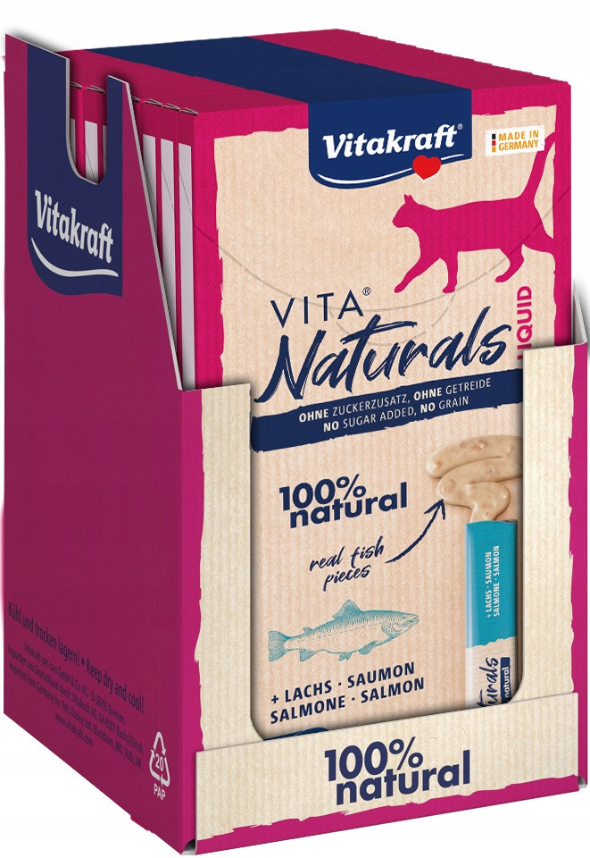 pamlsek pro kočky Vitakraft Natural Liquid losos 55x15g