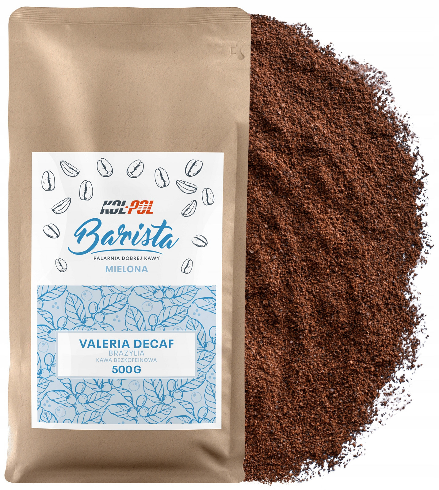 Mletá Káva Bez kofeinu 500 g Čerstvě pražená Valeria Decaf x Kol-Pol