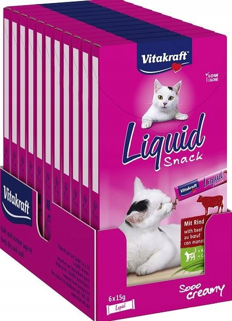 Vitakraft Cat Liquid Snack hovězí 66x15g