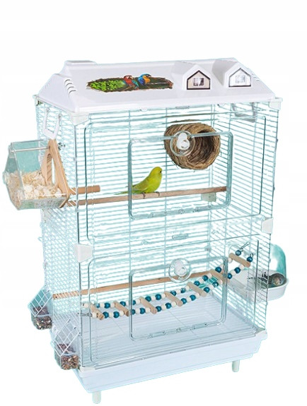 Klec Pro Ptáky Průhledná 47x30x77cm 8 Prvků Bílá