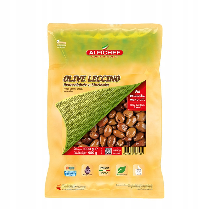 Olivy Leccino marinované bez pecek 1 kg Alfichef