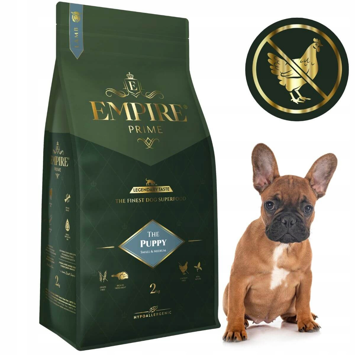 Krmivo Francouzský Buldoček Junior Empire Prime Bez Kuřecího Masa Hypoalergenní 2 Kg