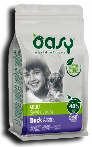 Oasy One Protein Mini suchá akrma pro psa Adult kachna 2,5kg