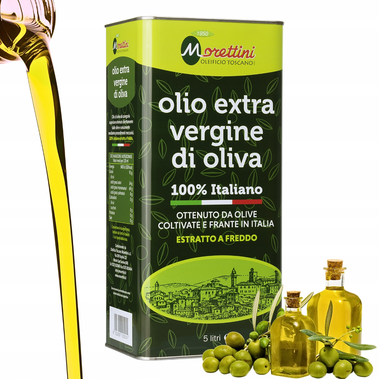 Morettini extra panenský olivový olej plechovka 5L Itálie Toskánsko