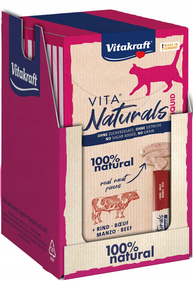 Vitakraft Cat Natural Liquid hovězí 55x15g