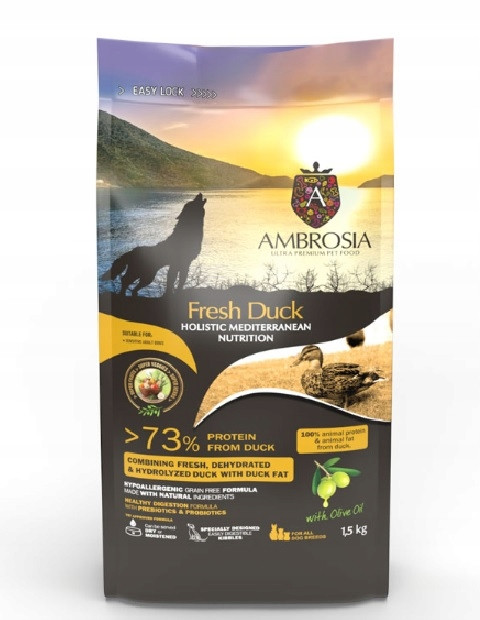 Ambrosia Mediterranean Sensitive Čerstvá kachna 5 kg krmivo