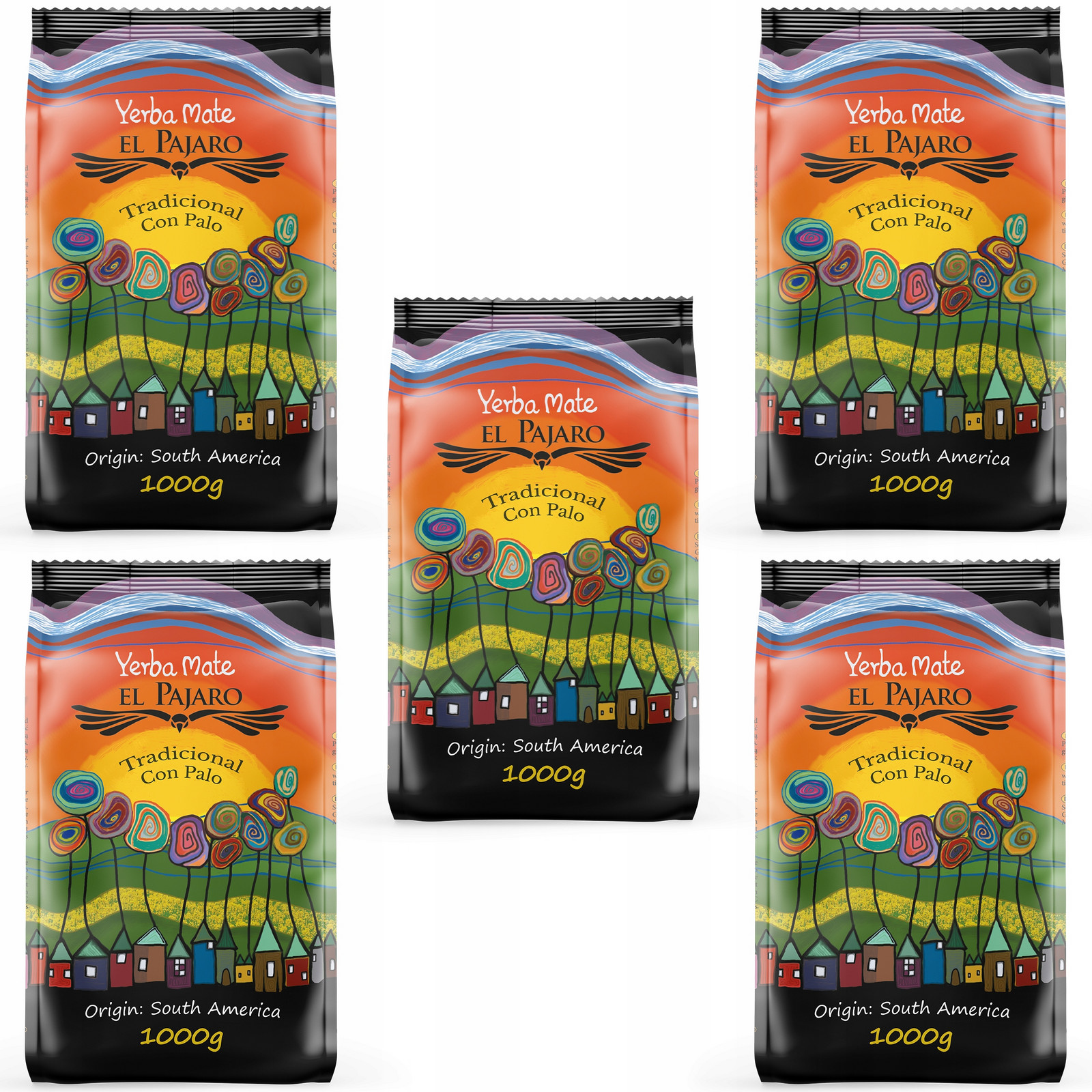 Yerba Mate Zelená Fuerte Guarana Pajaro Tradiční 4x1kg 4kg