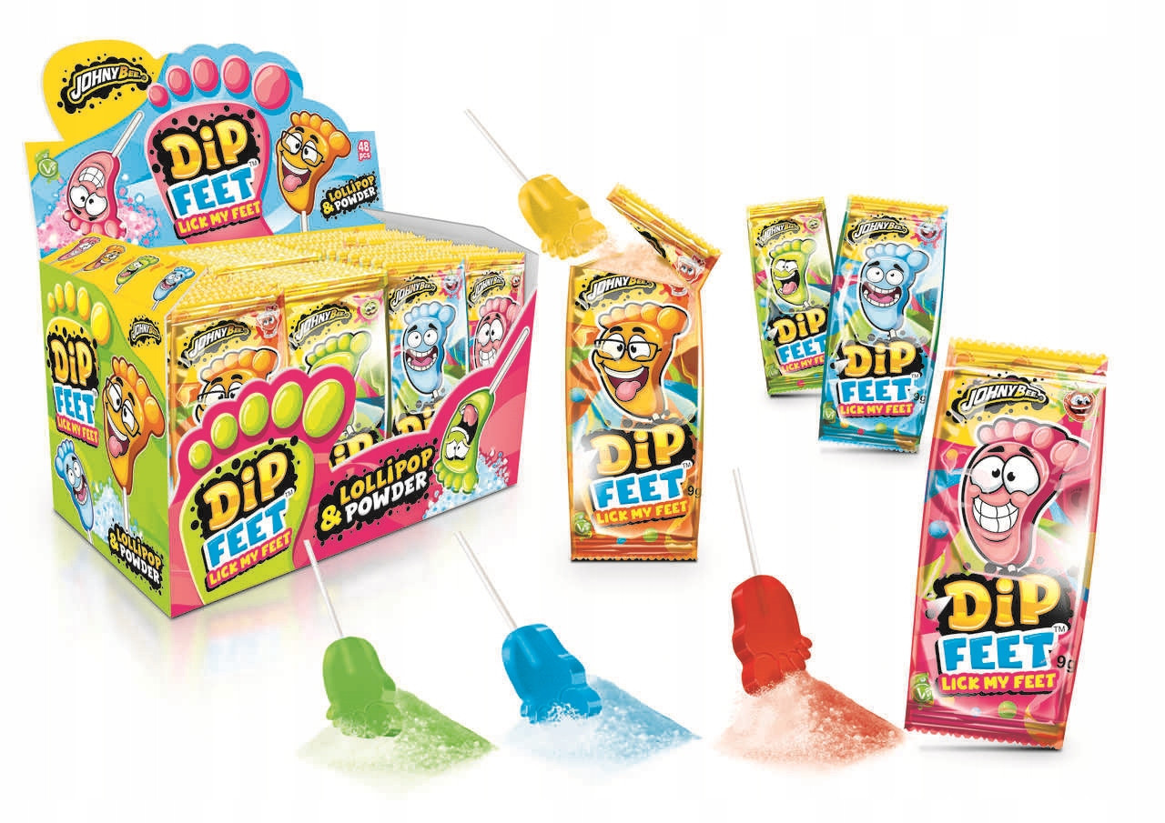 Lízátko s kyselou oranžádou v prášku Dip Feet 9 g x 48 ks