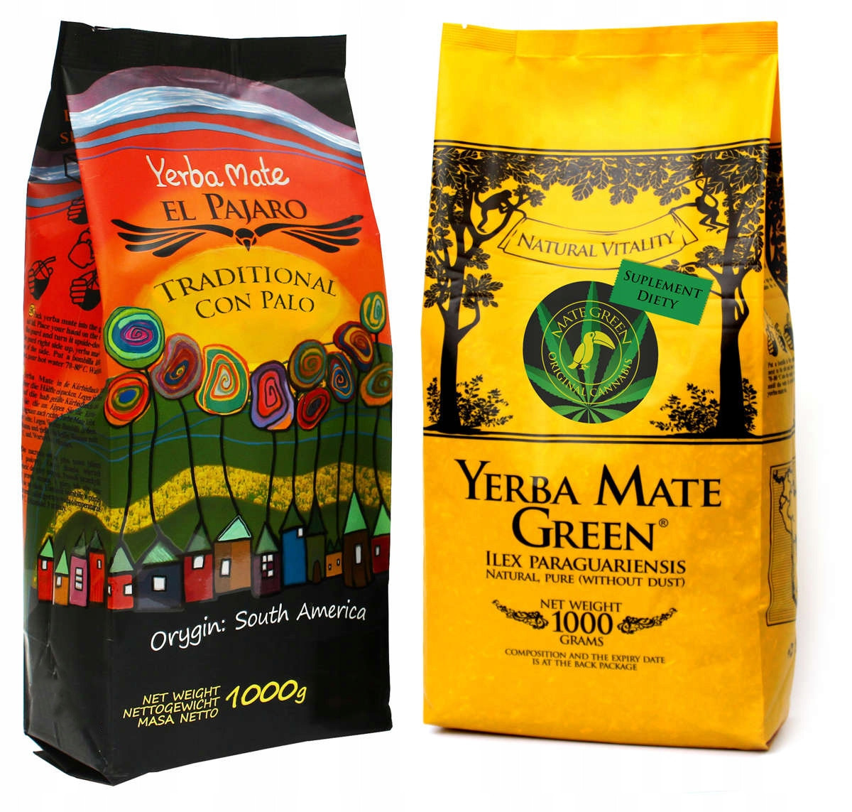 Yerba Mate Green El Pajaro Cannabis 2x 1kg 1000g