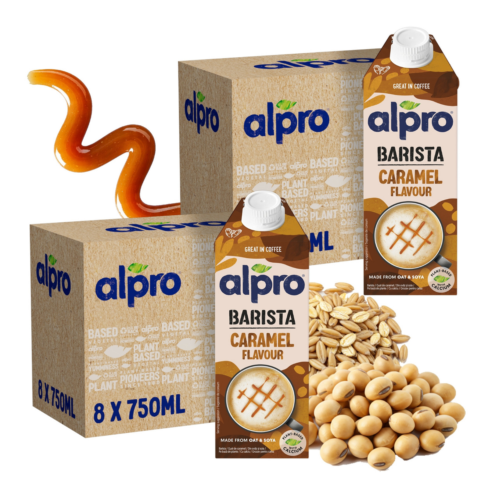 Rostlinný karamelový nápoj do kávy Alpro Barista Karamel 16x750 ml