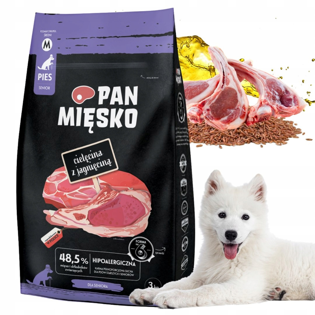 Krmivo Suché Pro Psa Pan Mięsko Telecí s jehněčím masem senior křupky M 3 kg