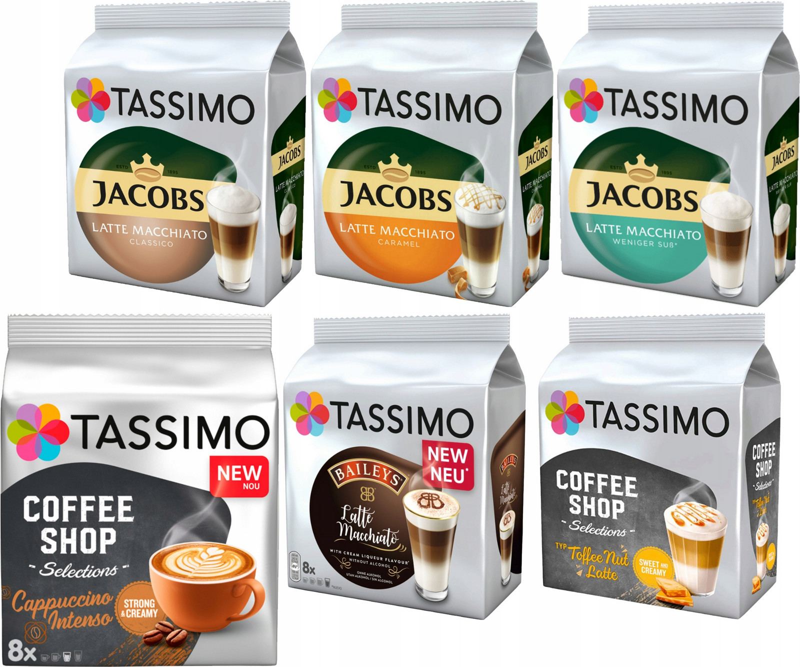 Kapsle Tassimo káva Jacobs sada mix chutí Novinka 48 kusů