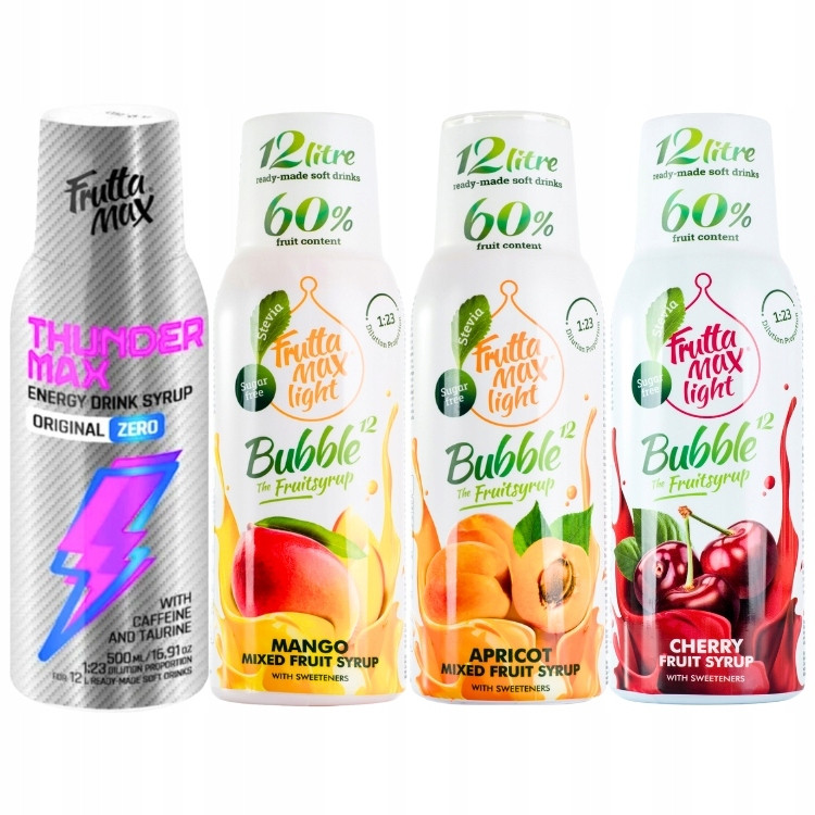 Fruttamax G sada 4 sirupů pro SodaStream v provedení Light 4x500ml
