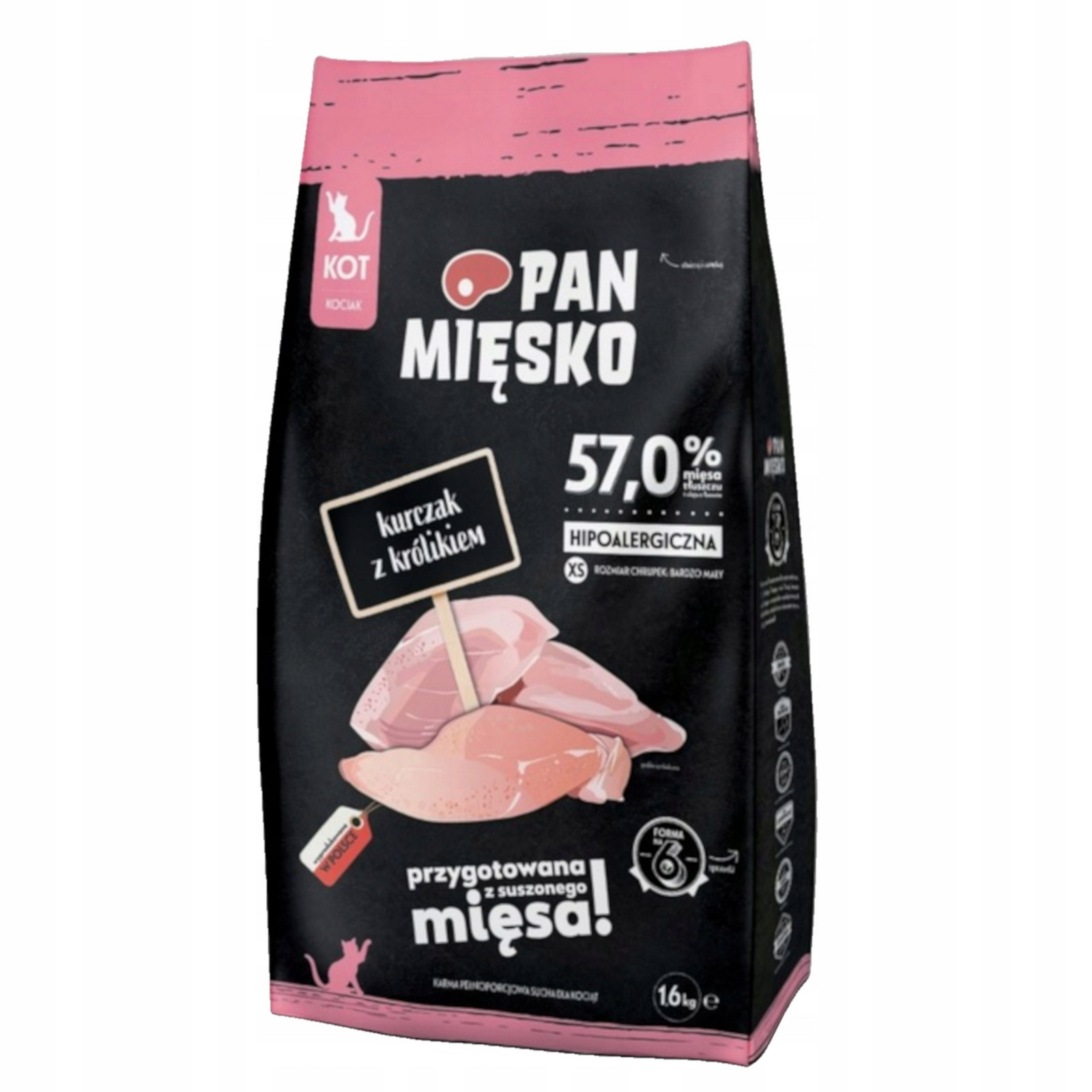 2 x Krmivo pro kočky Pan Mięsko Kuře s králíkem 1.6 kg