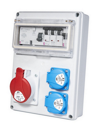 Zásuvková skříň ETI EDS8 RCD 2/1 16 B+C IP44 2x230V 1x400V/16A/5P 001105200