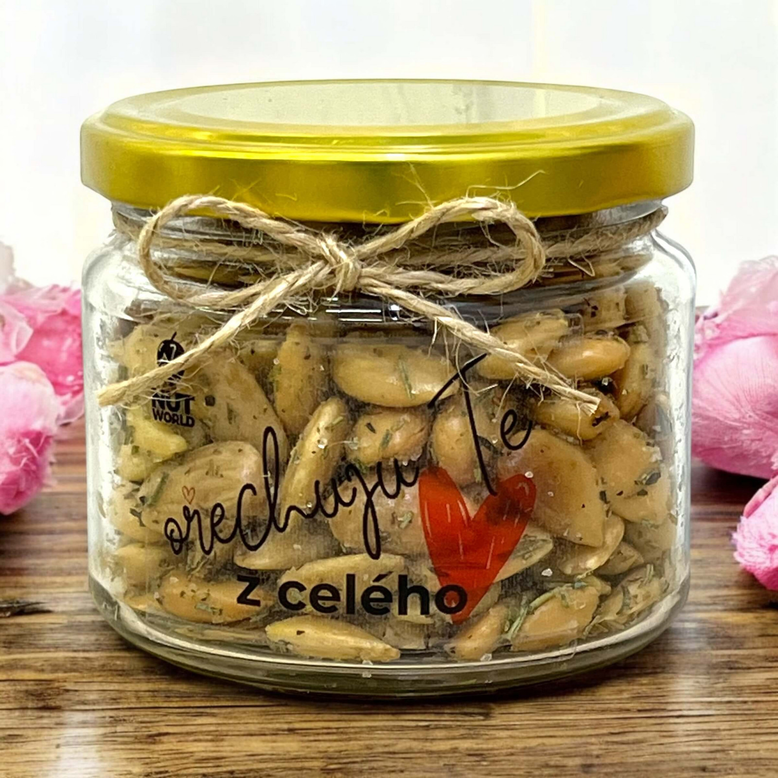 Nutworld.cz Ořechy DELUXE ve skle - Mandle Valencie - BYLINKOVÉ 160g - Ořechuju Tě