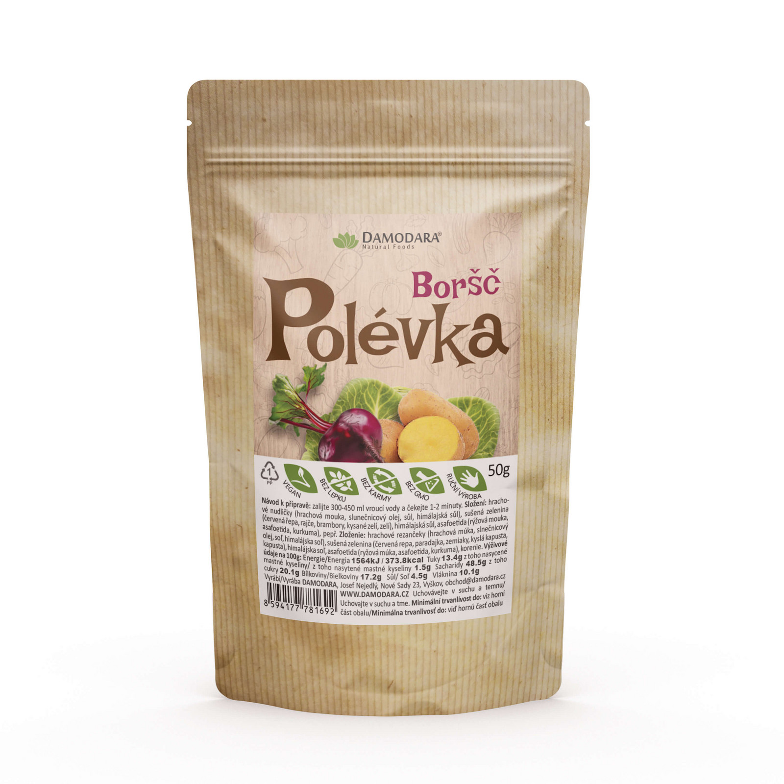 Damodara Polévka instantní - BORŠČ 50g
