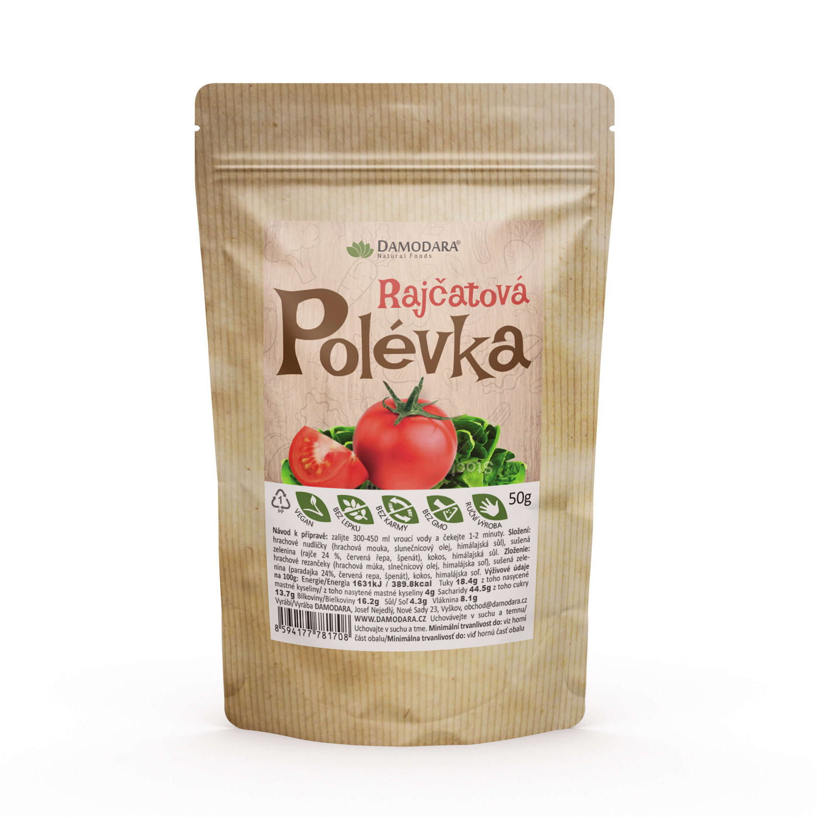 Damodara Polévka instantní - RAJČATOVÁ 50g