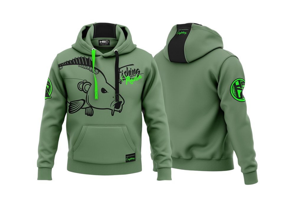 Hotspot Design Mikina Fishing Mania zelená - L