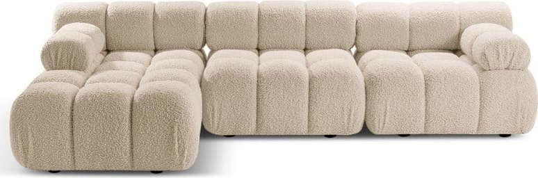 Béžová modulární rohová pohovka z textilie bouclé (levý roh) Bellis – Micadoni Home