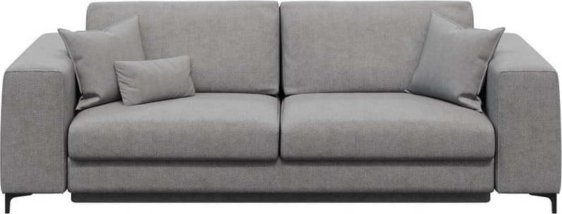 Světle šedá rozkládací pohovka Devichy Rothe, 256 cm