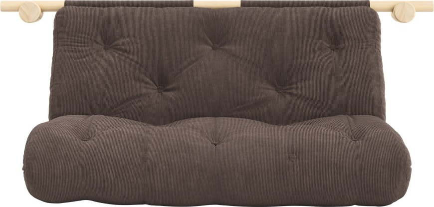 Tmavě hnědá manšestrová rozkládací pohovka 135 cm Hooked – Karup Design